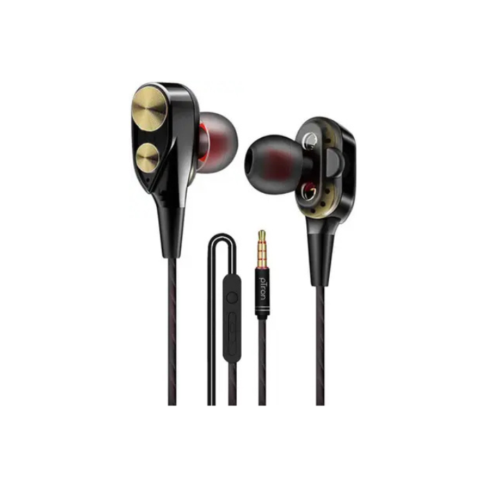 pTron Boom Duo Dual Driver Wired Headset
